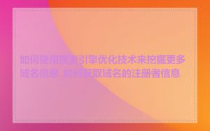 如何使用搜索引擎优化技术来挖掘更多域名信息_如何获取域名的注册者信息