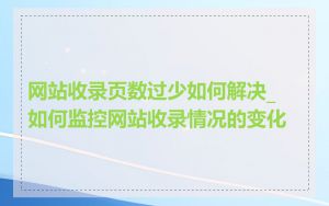 网站收录页数过少如何解决_如何监控网站收录情况的变化