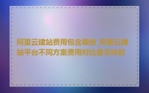 阿里云建站费用包含哪些_阿里云建站平台不同方案费用对比是怎样的