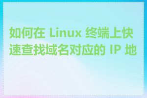 如何在 Linux 终端上快速查找域名对应的 IP 地址