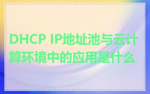 DHCP IP地址池与云计算环境中的应用是什么