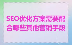 SEO优化方案需要配合哪些其他营销手段