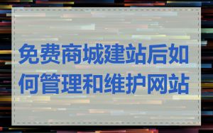 免费商城建站后如何管理和维护网站