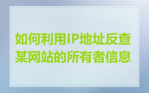 如何利用IP地址反查某网站的所有者信息