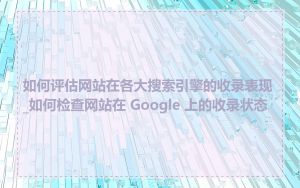 如何评估网站在各大搜索引擎的收录表现_如何检查网站在 Google 上的收录状态