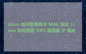 Linux 如何查看网卡 MAC 地址_Linux 如何查看 DNS 服务器 IP 地址