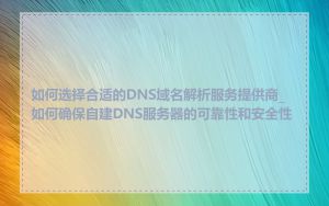 如何选择合适的DNS域名解析服务提供商_如何确保自建DNS服务器的可靠性和安全性