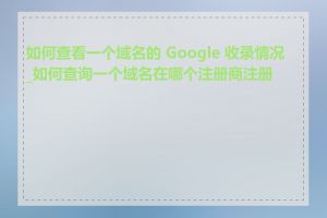 如何查看一个域名的 Google 收录情况_如何查询一个域名在哪个注册商注册的