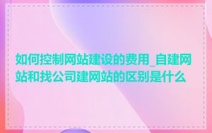 如何控制网站建设的费用_自建网站和找公司建网站的区别是什么