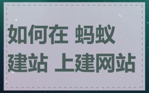 如何在 蚂蚁建站 上建网站