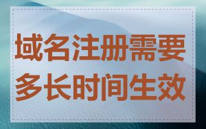 域名注册需要多长时间生效