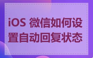 iOS 微信如何设置自动回复状态