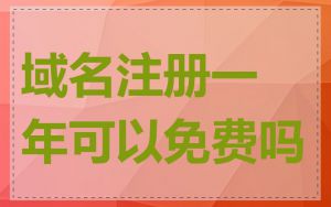 域名注册一年可以免费吗