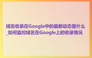 域名收录在Google中的最新动态是什么_如何监控域名在Google上的收录情况