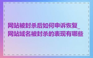 网站被封杀后如何申诉恢复_网站域名被封杀的表现有哪些