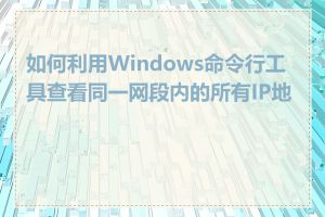 如何利用Windows命令行工具查看同一网段内的所有IP地址