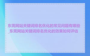 东莞网站关键词排名优化的常见问题有哪些_东莞网站关键词排名优化的效果如何评估