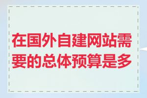 在国外自建网站需要的总体预算是多少