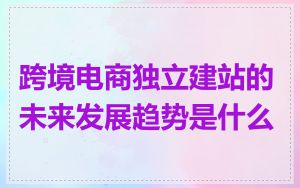 跨境电商独立建站的未来发展趋势是什么