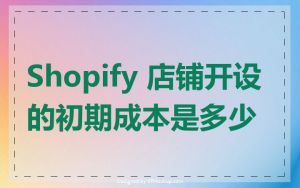 Shopify 店铺开设的初期成本是多少