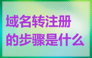 域名转注册的步骤是什么