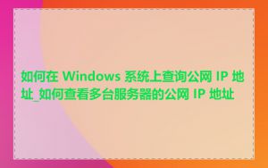 如何在 Windows 系统上查询公网 IP 地址_如何查看多台服务器的公网 IP 地址