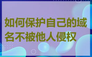 如何保护自己的域名不被他人侵权