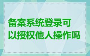 备案系统登录可以授权他人操作吗