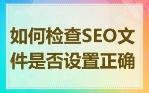 如何检查SEO文件是否设置正确