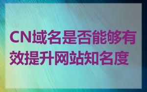 CN域名是否能够有效提升网站知名度