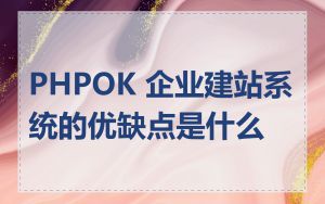 PHPOK 企业建站系统的优缺点是什么