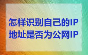 怎样识别自己的IP地址是否为公网IP