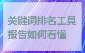 关键词排名工具报告如何看懂