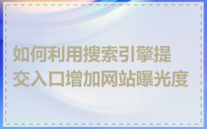 如何利用搜索引擎提交入口增加网站曝光度