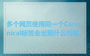 多个网页使用同一个Canonical标签会出现什么问题