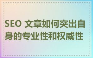 SEO 文章如何突出自身的专业性和权威性