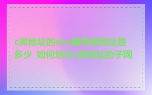 c类地址的dns服务器地址是多少_如何划分c类地址的子网
