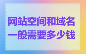 网站空间和域名一般需要多少钱