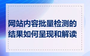 网站内容批量检测的结果如何呈现和解读