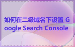 如何在二级域名下设置 Google Search Console