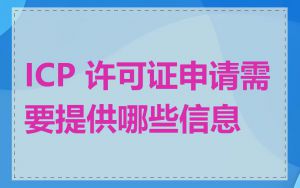 ICP 许可证申请需要提供哪些信息