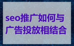 seo推广如何与广告投放相结合