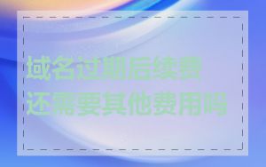 域名过期后续费还需要其他费用吗