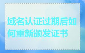 域名认证过期后如何重新颁发证书