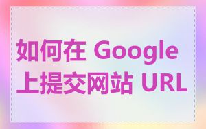 如何在 Google 上提交网站 URL