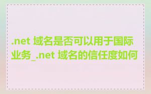 .net 域名是否可以用于国际业务_.net 域名的信任度如何