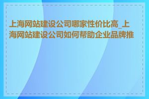 上海网站建设公司哪家性价比高_上海网站建设公司如何帮助企业品牌推广