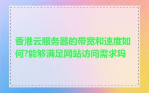 香港云服务器的带宽和速度如何?能够满足网站访问需求吗