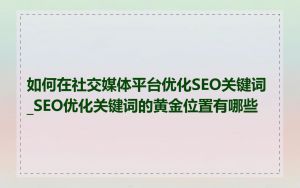 如何在社交媒体平台优化SEO关键词_SEO优化关键词的黄金位置有哪些