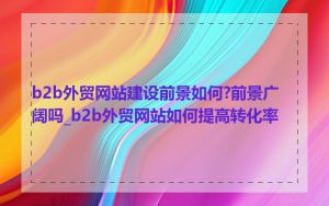 b2b外贸网站建设前景如何?前景广阔吗_b2b外贸网站如何提高转化率